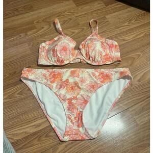 Shade & Shore Floral Bikini Set Top Size 38D & Bottoms Size XL